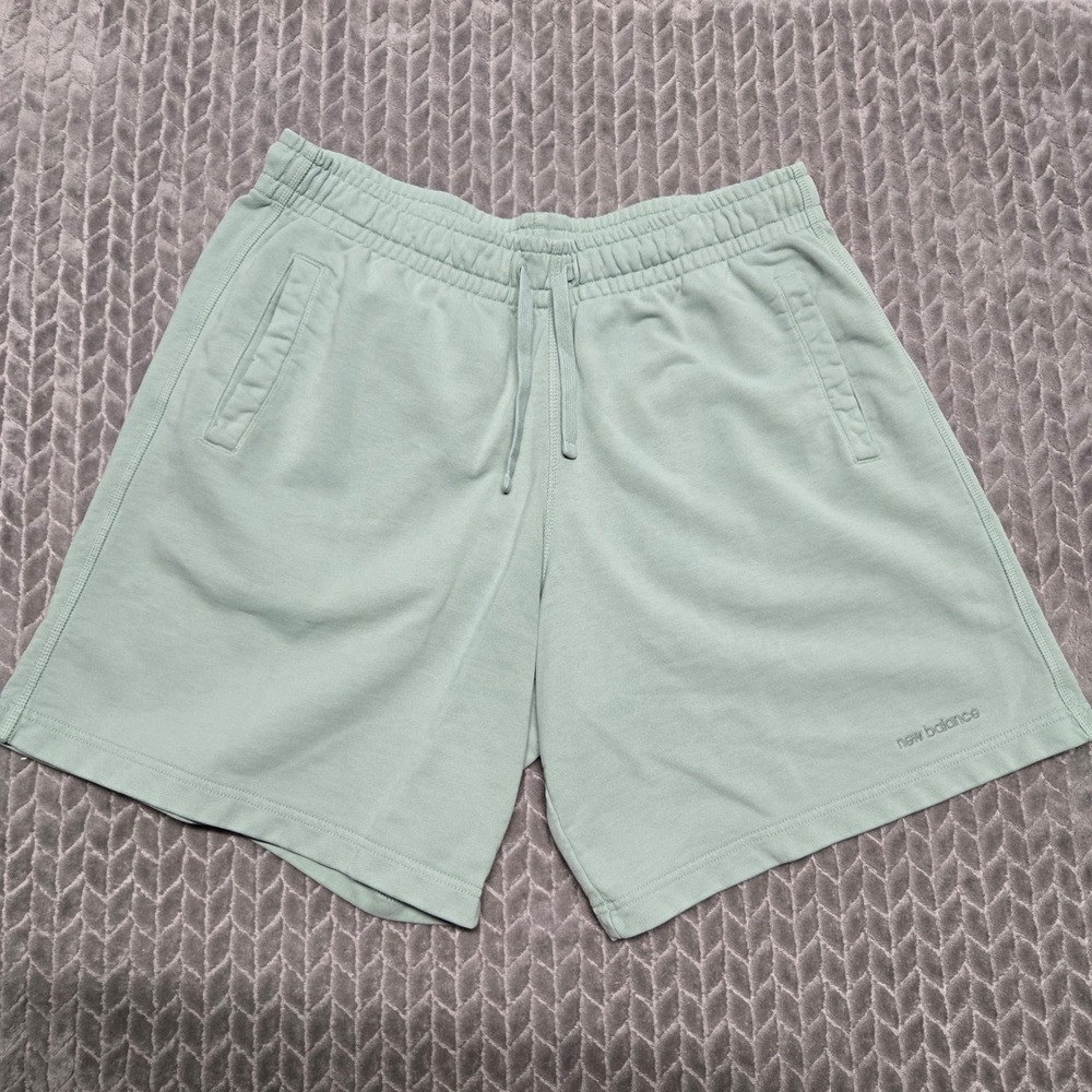 New Balance Mens Essentials French Terry Shorts Sage Green MS23550 Size L